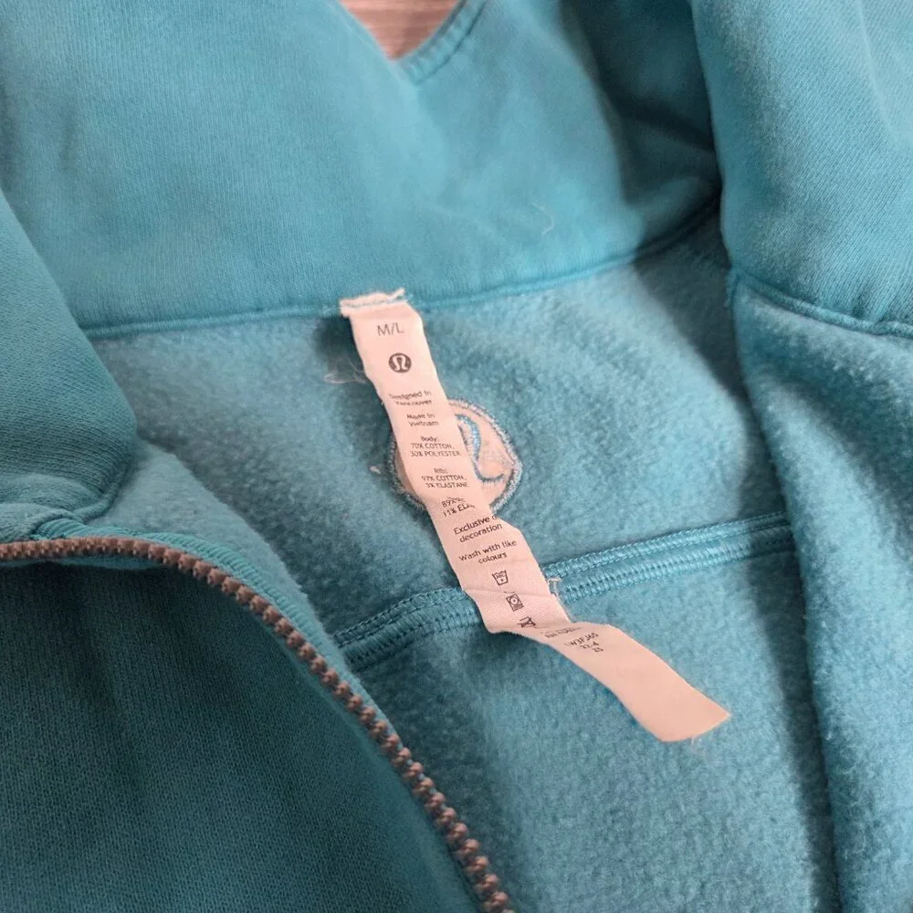 Lululemon - Women's Scuba Oversized Funnel-Neck Half Zip Storm Teal Size - M/L
